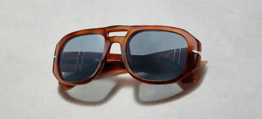 Persol Women's Sunglasses PO3286S - Transparent Green Frame w/Dark Grey Lens. Size: M